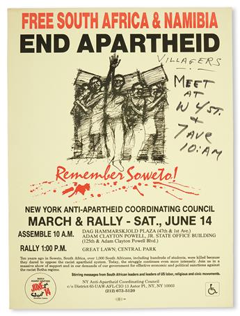 (AFRICA--SOUTH AFRICA.) APARTHEID End Apartheid Remember Soweto.